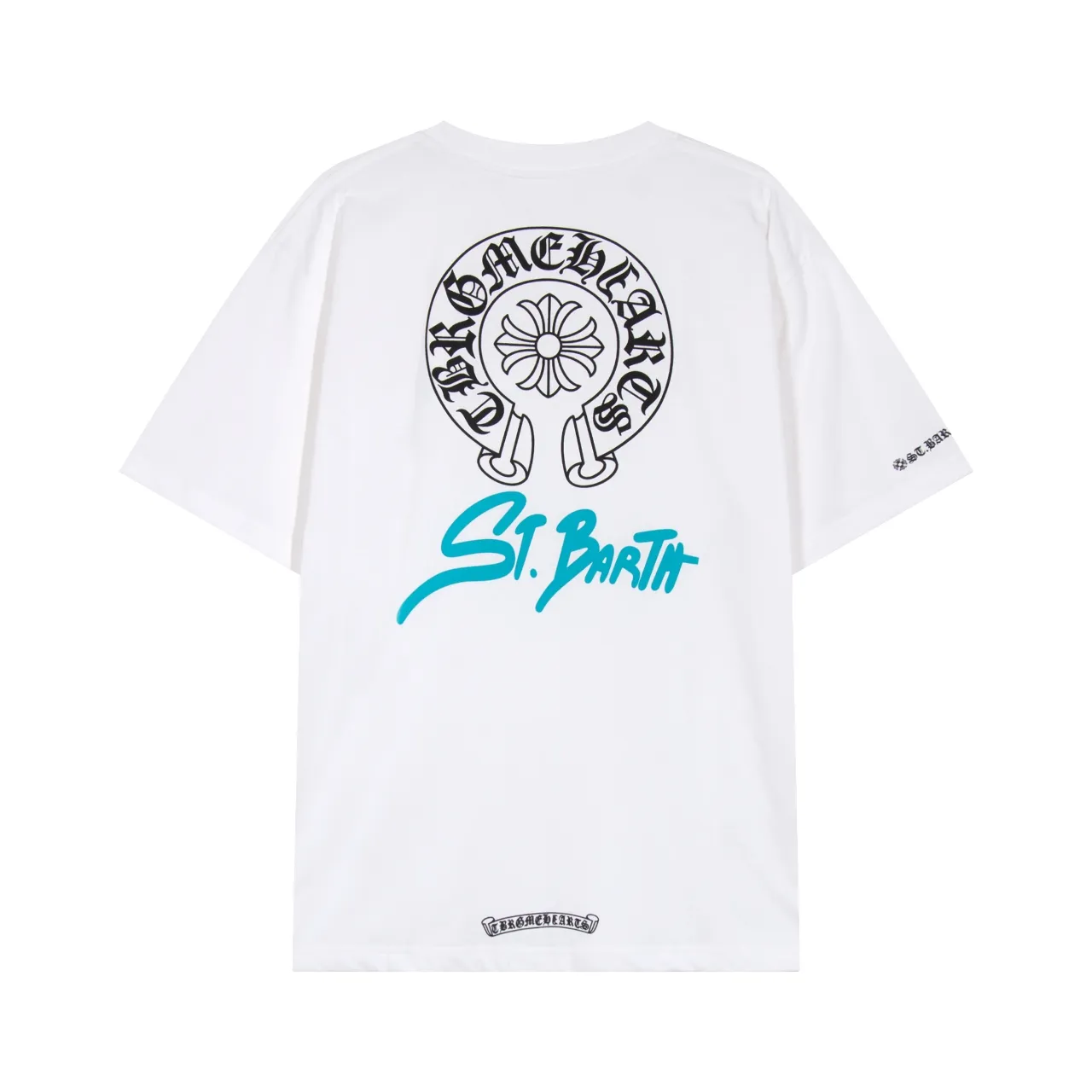 P150 Chrome Hearts Chrome Hearts Sanskrit Letters Horseshoe Print Short Sleeve Size: SMLXL Color: Black White
